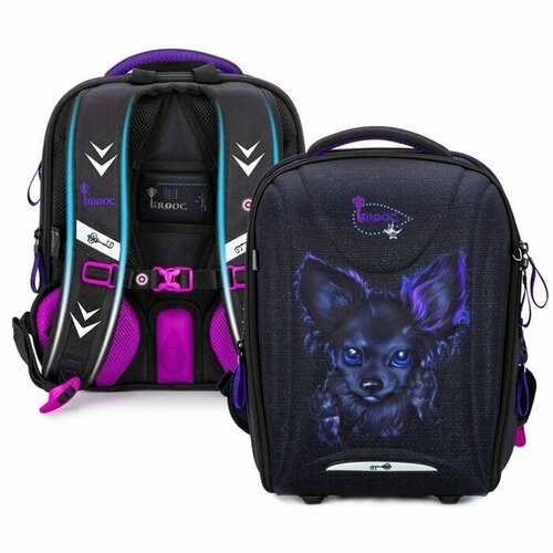 Рюкзак каркасный 36 х 28 х 16 см, + мешок для обуви, пенал, сумка-пенал, GROOC, 7mini-033