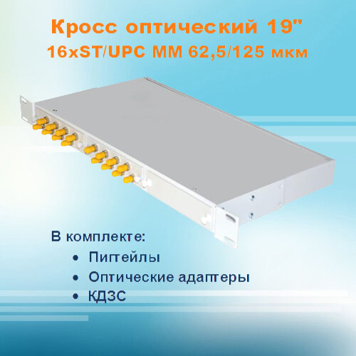 Кросс оптический стоечный СКРУ-1U19-A16/24-ST-MM62 (укомплектованный)