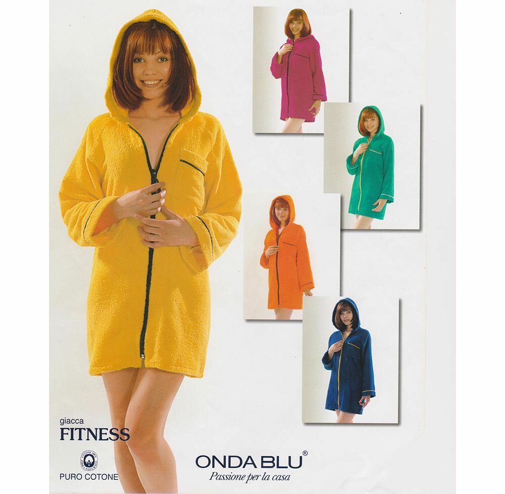 фото Женский домашний махровый халат на молнии ONDA BLU