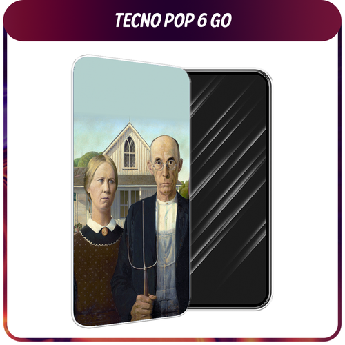 Силиконовый чехол на Tecno Pop 6 Go / Текно Поп 6 Гоу Американская готика силиконовый чехол на tecno pop 6 go текно поп 6 гоу синяя снежная гора прозрачный