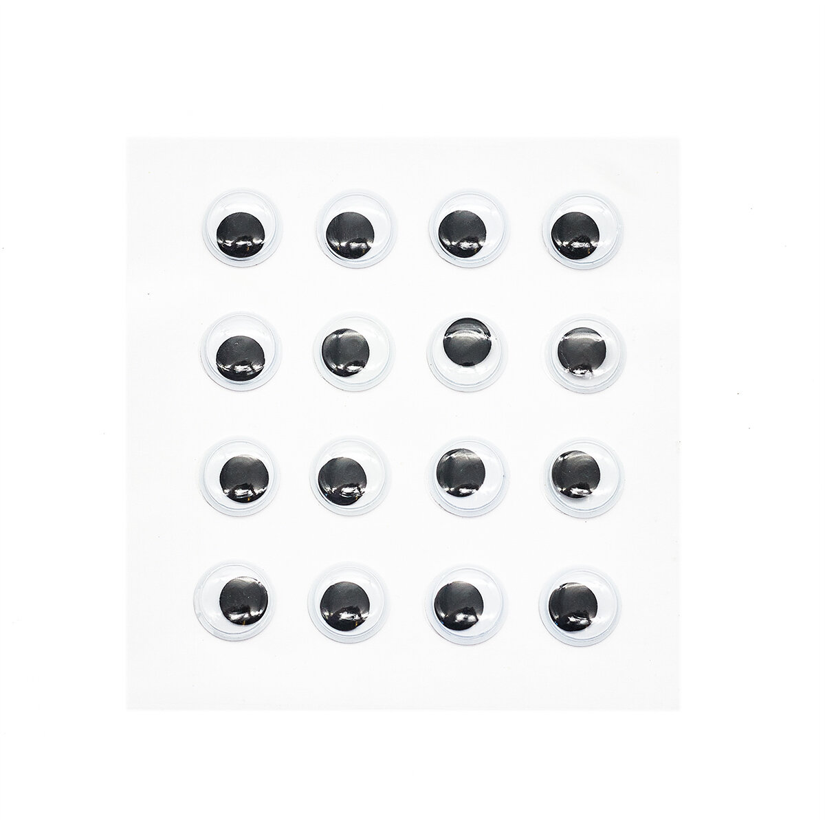 Глазки бегающие круглые на клеевой основе 15мм, 16шт/упак, черно-белые, Astra&Craft