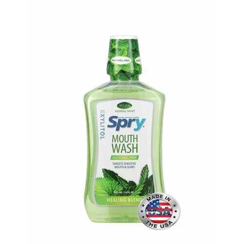Xlear Ополаскиватель для рта Spry лечебный сбор без спирта натуральная мята 473 мл 4058₽