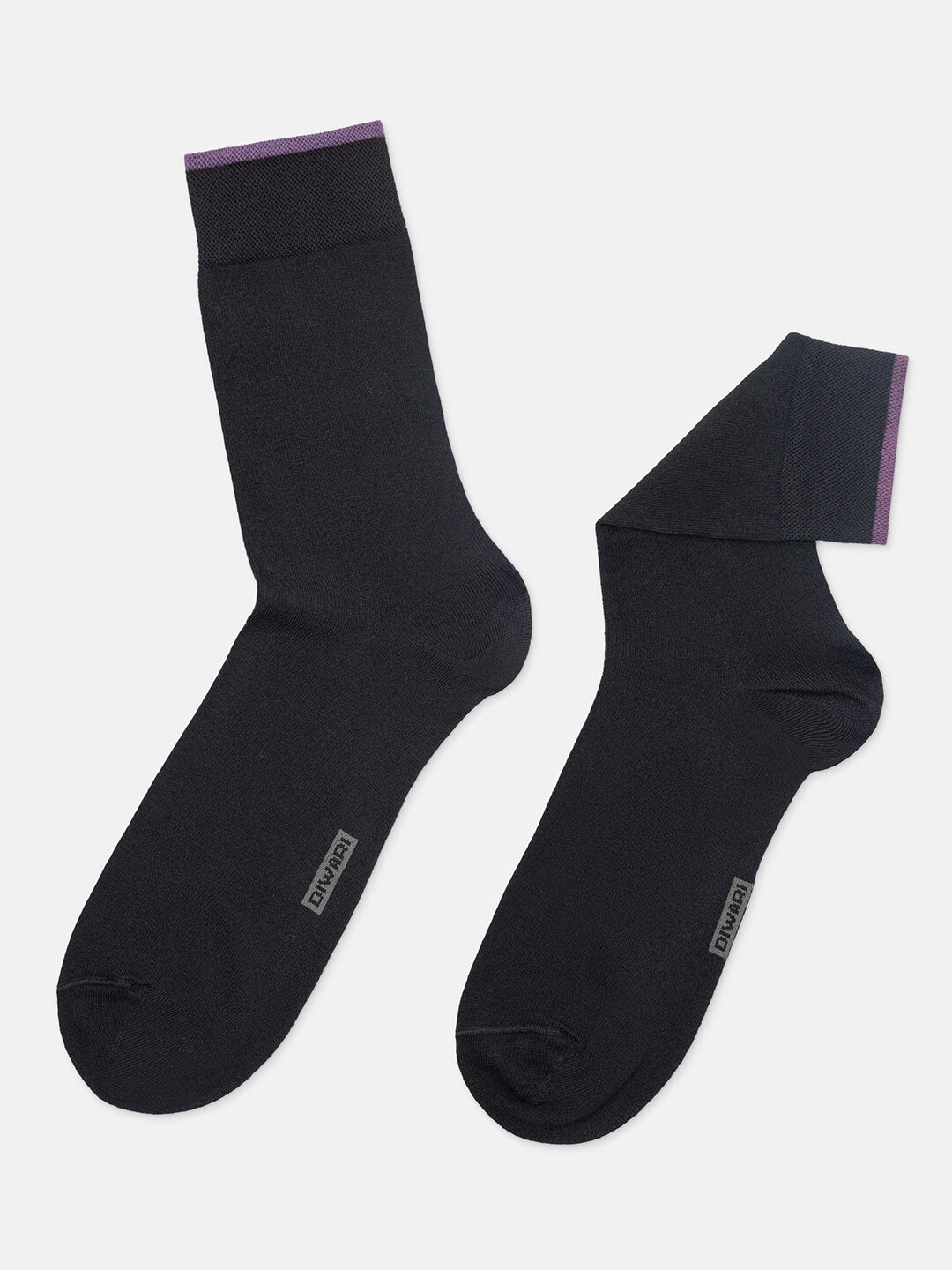 Носки DiWaRi мужские классические 3 пары в конверте, хлопок и LYCRA®, цвет Чёрный, размер 27(42-43) — фото 1
