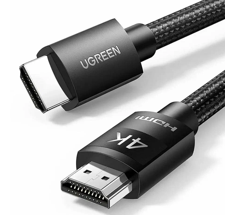 Кабель UGreen 30999 HD119 4K HDMI Cable Male to Male Braided, 1 м, 1 шт, черный