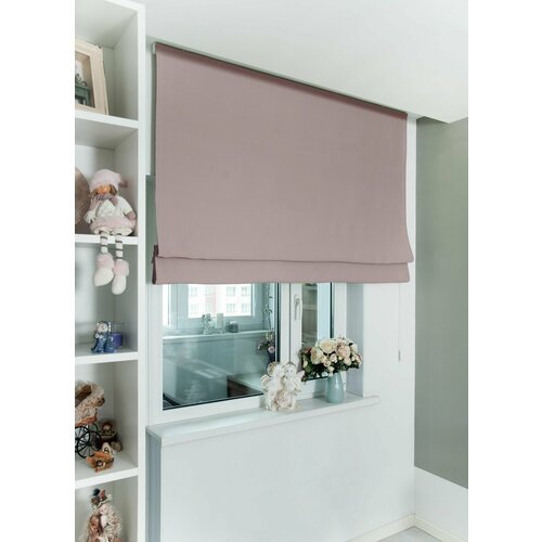 Римские шторы блэкаут на окна для комнаты Моя Штора ширина 140 см x высота 140см Пыльная роза Серо-розовый 9723₽