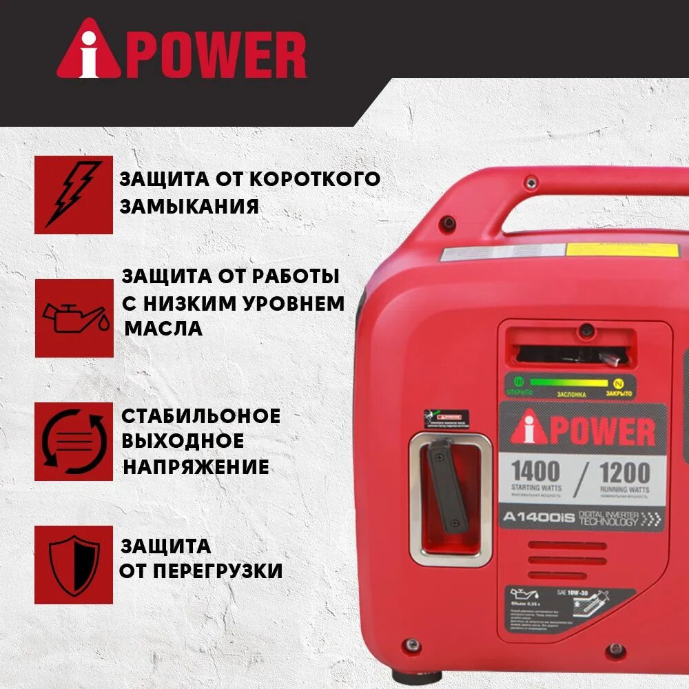 Инверторный бензиновый генератор A-iPower A1400IS (1,4 кВт) - фотография № 6