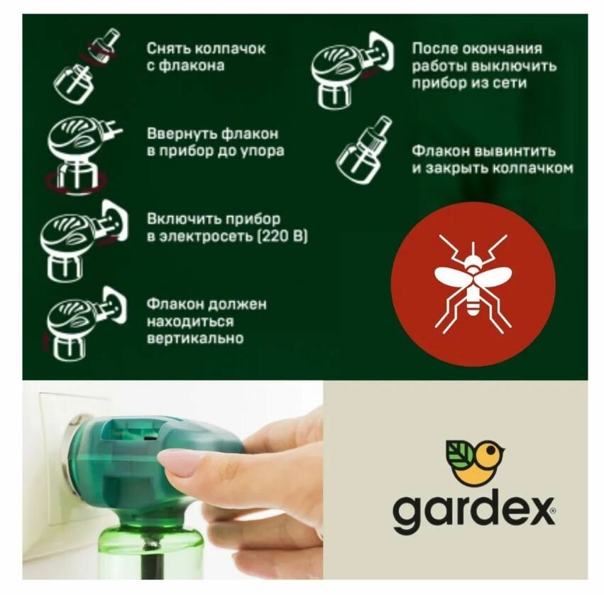 Жидкость Gardex Naturin от комаров, без запаха, 30 ночей - фото №13