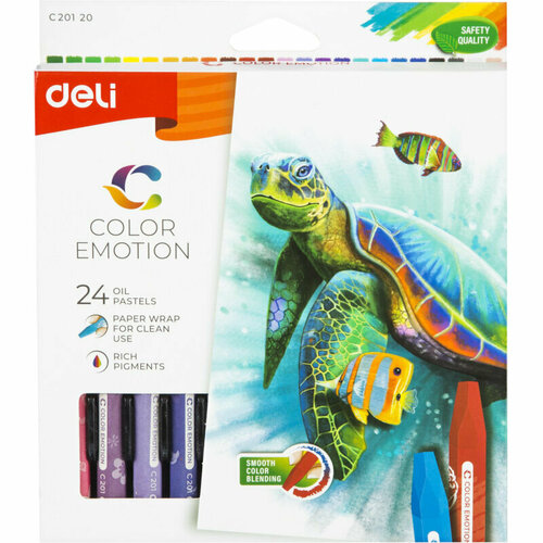 Пастель масляная Deli EC20120 Color Emotion 6-гранные 24цв/наб, 1791515