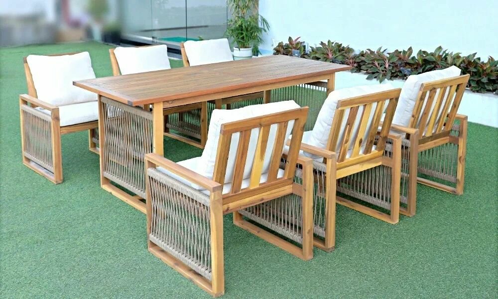 фото Комплект мебели из акации GRAND MICHELLE оливковый (стол, кресла)