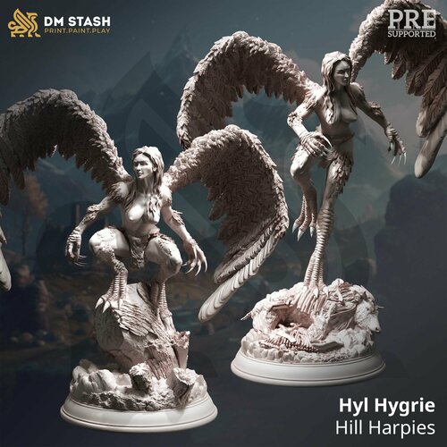 Миниатюра ДнД Hyl Hygrie - Hill Harpies - 32mm