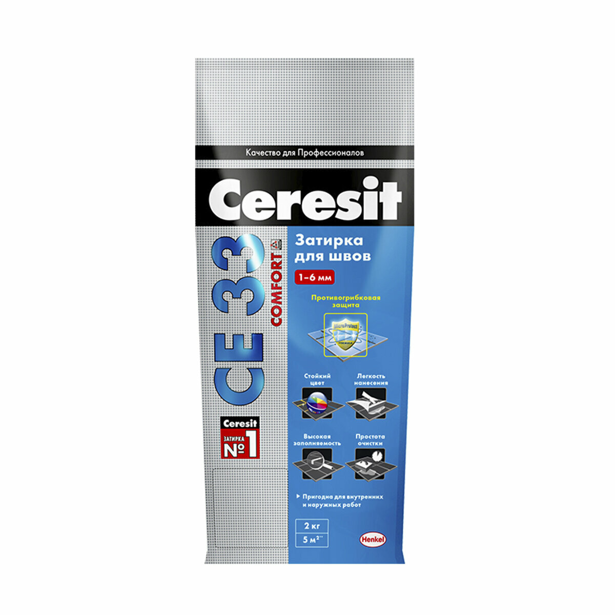 Затирка №01 се 33 белая 2 кг фольга "Ceresit"