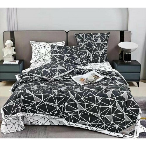 Постельное белья евро с одеялом 200х220, простыня 220240, наволочки 50х70, 70х70 Сатин Mency MEN-8