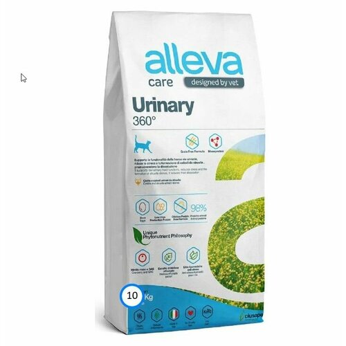 Сухой корм ALLEVA CARE CAT ADULT URINARY 360 диетический, для взрослых кошек, для растворения струвитных камней и предотвращения их рецидивов, с яйцом, 10 кг