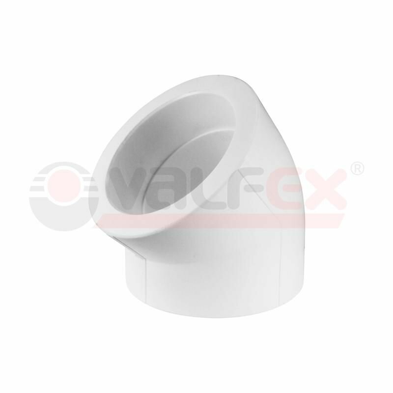 VALFEX Угольник PP-R бел Дн50х45гр 10107050 127-0569