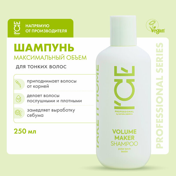 Шампунь для придания объёма волосам Volume Maker ICE Professional by Natura Siberica, Take It Home, 250 мл