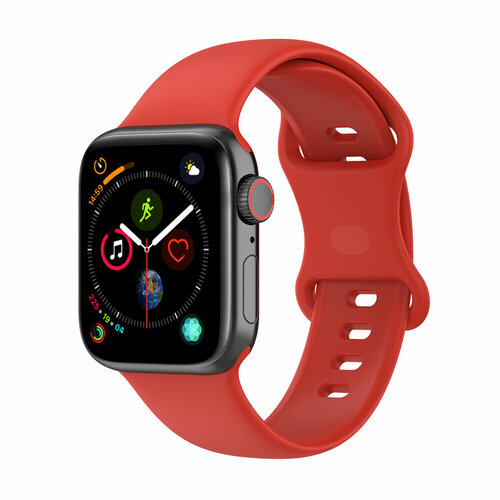 Силиконовый ремешок для Apple Watch 1-9 / SE / ULTRA (42/44/45/49 мм), красный, размер L