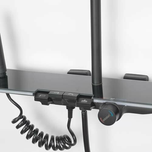 Душевая система DIKALAN Kn90133, картриджное переключение, LED подсветка, Черный