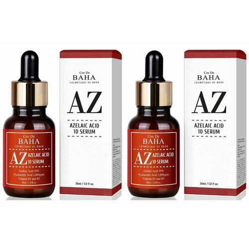 COS DE BAHA Сыворотка для лица противовоспалительная с азелаиновой кислотой Azelaic Acid 10% Serum, 30 мл, 2 шт