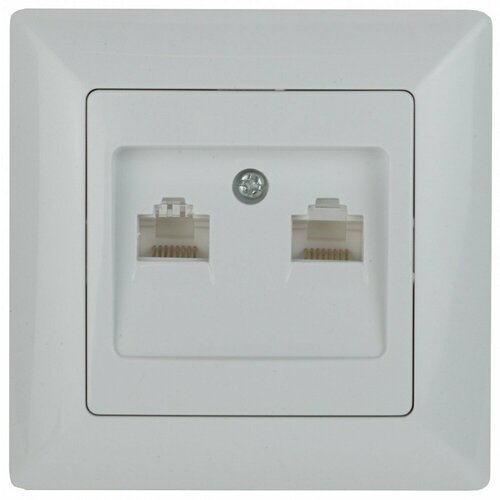 Intro 4-304-01 Розетка информационная 2xRJ45 СУ Solo белый 102002400 Б0043389 100 шт 42000₽