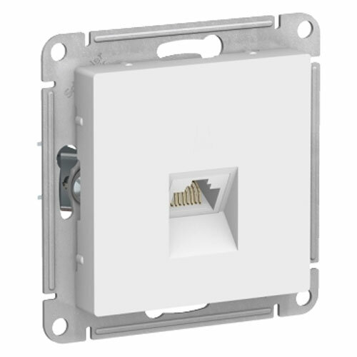 Розетка двойная компьютерная AtlasDesign, Schneider Electric , RJ45+RJ45, категория 6А, механизм, белый, - фото №4