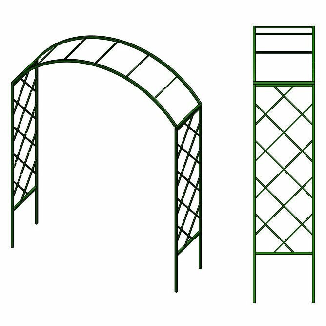 Арка садовая для вьющихся растений, разборная, Ромб - зеленая . 175 х 224 х 50 см.