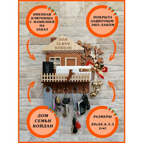 Ключница настенная с фамилией именная 
