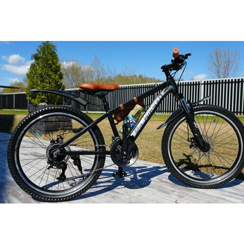 Велосипед горный Richiesto 24 алюминиевый Подростковый детский Унисекс черный с коричневым матовый 24500₽