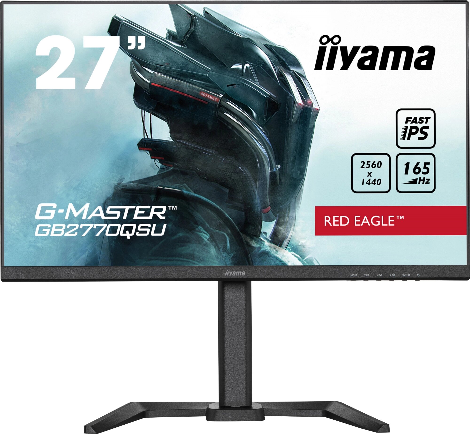 IIYAMA Монитор Iiyama 27" G-Master GB2770QSU-B5 черный IPS LED 0.5ms 16:9 HDMI M/M матовая HAS 400cd 178гр/178гр 2560x1440 165Hz FreeSync Premium Pro DP 2K USB 5.6кг GB2770QSU-B5