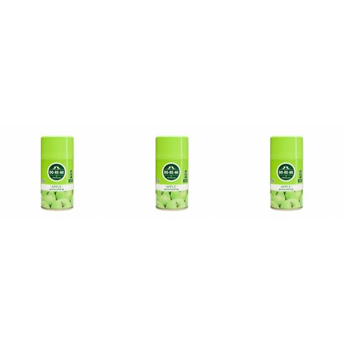 До-Ре-Ми Сменный баллон для освежителя воздуха, Premium, Зеленое яблоко, 250 мл, 3 штуки