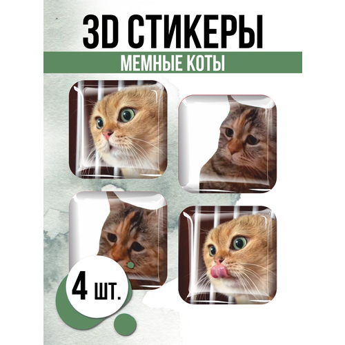 Наклейки на телефон 3D стикеры Мемные коты