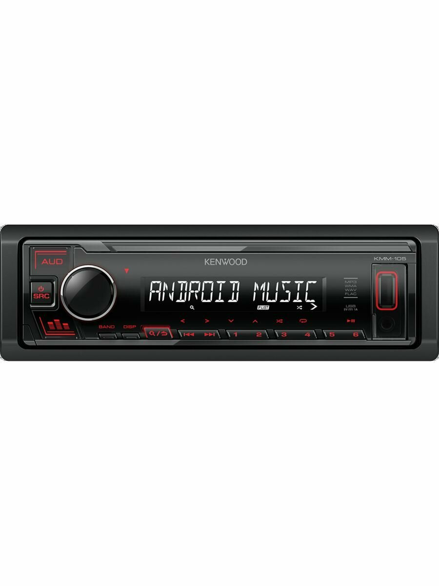 Автомагнитола KENWOOD KMM-105RY, черный/красный