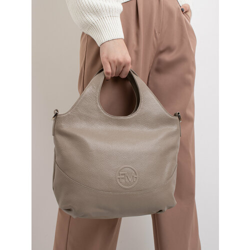 Сумка Franchesco Mariscotti Оригинальная, вместительная, стильная женская сумка 139256, фактура зернистая, коричневый, бежевый