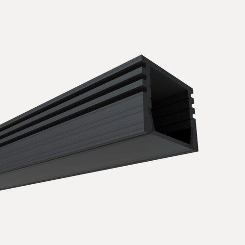 Изображение товара 08-10-Ч Профиль алюминиевый для светодиодной ленты, анод, П-образный , накладной, черный, 16х12мм, 2м