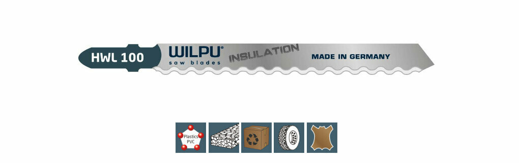 фото Пилка для лобзика WILPU HWL 100 Арт.0285000005 Тип - T для мягкой резины, кожи, пластика до 50 мм уп. 5 шт