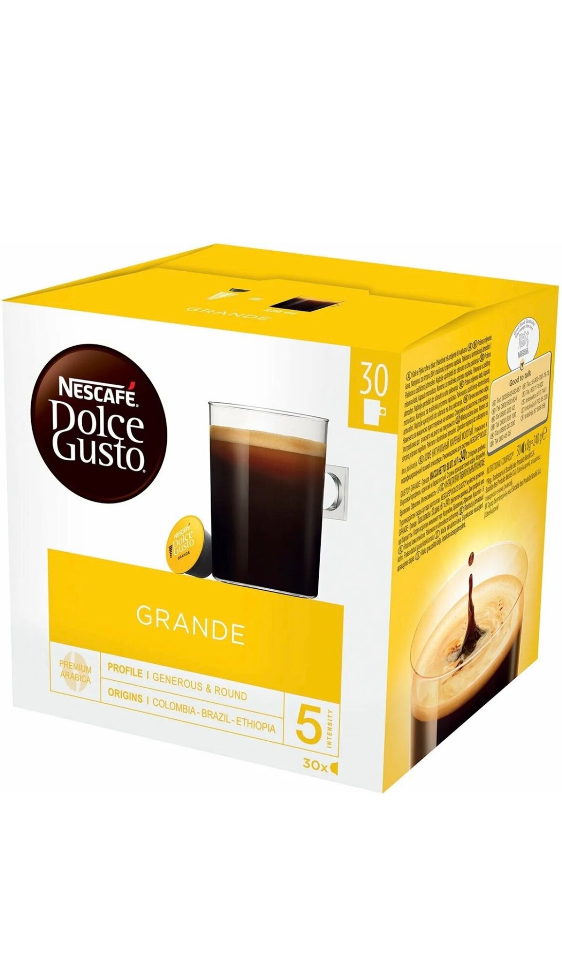 Кофе в капсулах Nescafe Dolce Gusto Grande, кофе, интенсивность 5, 16 порций, 16 кап. в уп.
