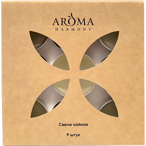 Свеча Aroma Harmony чайная неароматическая 9шт 600₽