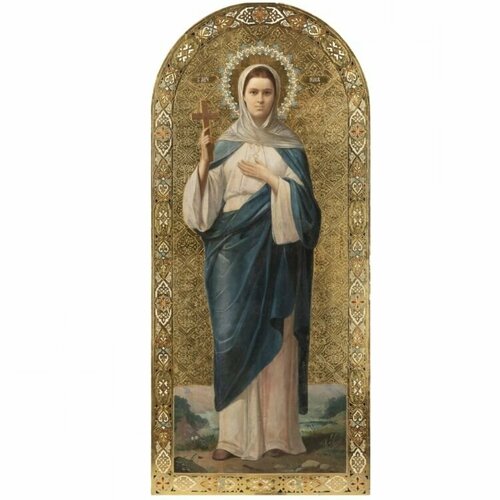 Икона святая мученица Юлия деревянная икона ручной работы на левкасе 26 см иулия юлия карфагенская мученица икона на холсте