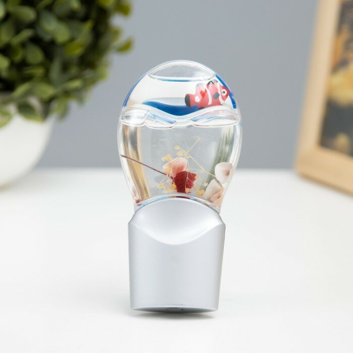 фото Ночник "Кроха" 0,3W (датчик освещенности) LED серебро/розовый