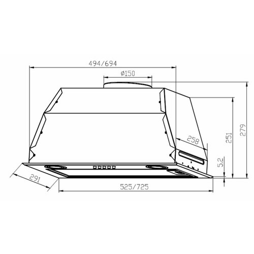 кухонная вытяжка 60 см встраиваемая lex ghost 600 ivory light Встраиваемая вытяжка LEX GS Bloc P 600, цвет корпуса ivory light белый антик, цвет окантовки/панели бежевый