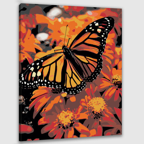 Картина по номерам 50х40 "Искрящаяся свобода: Крылья бабочек"