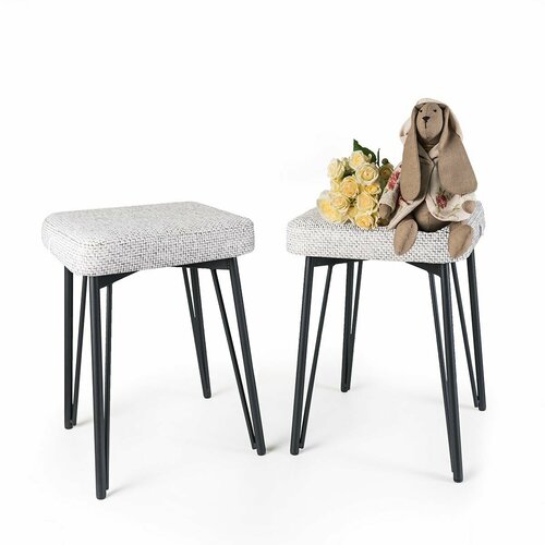 Табурет для кухни SAMOYLOV MEBEL мягкий комплект 2 шт, табуретки кухонные в стиле лофт