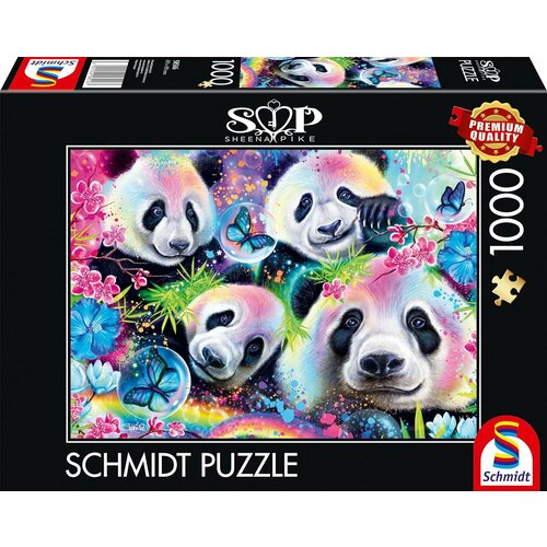 Пазл для взрослых Schmidt 1000 деталей: Шина Пайк. Радужные панды