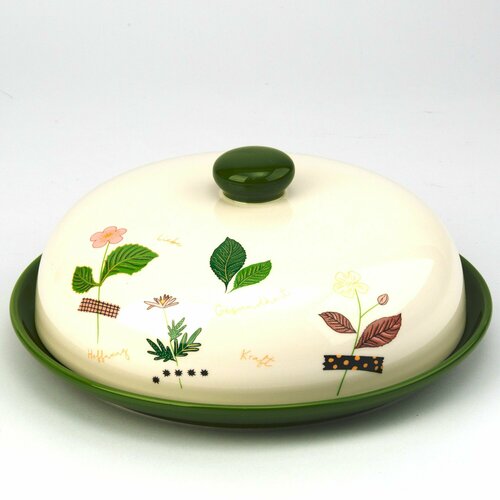 Блюдо для блинов с крышкой Гербарий