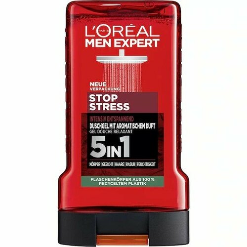 Гель для душа 5в1 Loreal Men Expert увлажняющий для лица, волос, бритья, 250 мл loreal paris гель для умывания loreal paris men expert гидра энергетик 100мл 3 шт