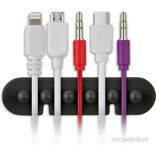 CM1106B Держатель универсальный 5 местный штырьки приклеивающийся черный 990₽