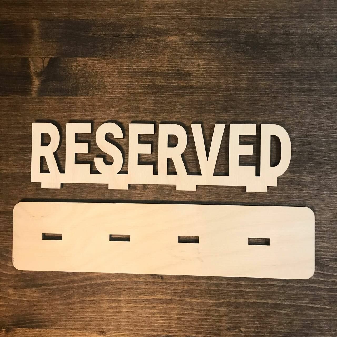 Табличка деревянная на стол "Резерв", RESERVED