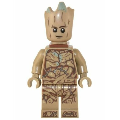 набор фигурок hollywood rides marvel guardians of the galaxy – 1963 volkswagon bus pickup with groot 1 24 2 шт Минифигурка Lego sh836 Groot, Teen Groot - Dark Tan with Neck Bracket