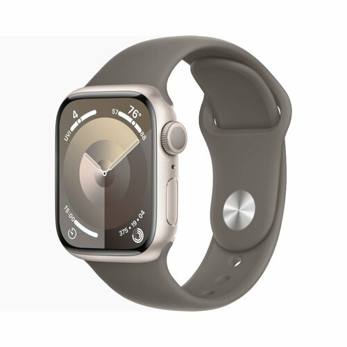Часы Apple Watch Series 9 GPS 41mm Starlight Aluminum Case with Clay Sport Band - ML 4625200₽
