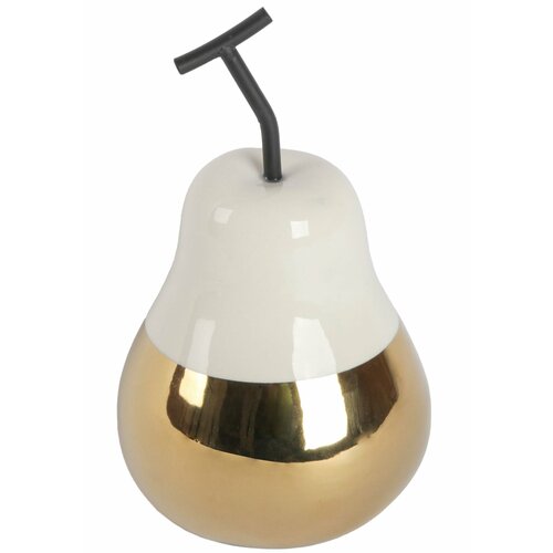 Фигура декоративная Груша бело-золотая керамика 19 см 2017₽