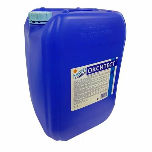 окситест 20 л Окситест 5 л (жидкость), средство для обеззараживания воды в бассейне, синего цвета